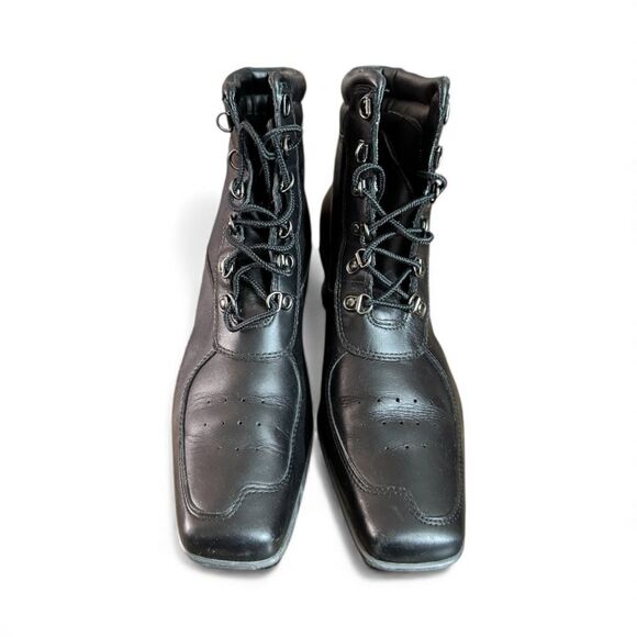 Timberland Women’s Black Leather Wedge Ankle Boots / SZ: 10 - Picture 3 of 10